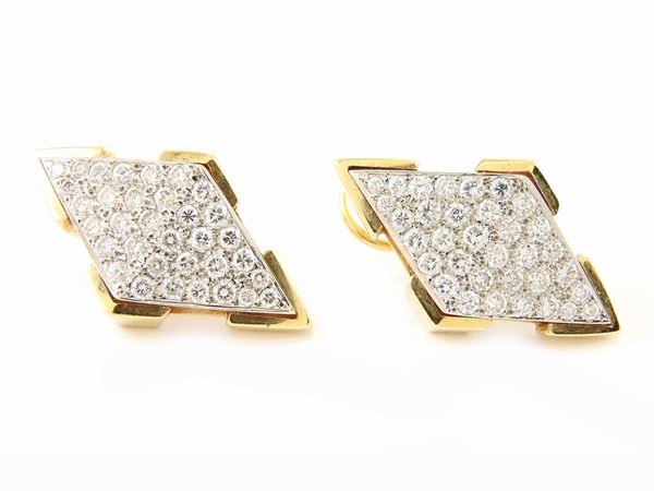 Yellow gold earrings with diamonds  - Auction Jewels - II - II - Maison Bibelot - Casa d'Aste Firenze - Milano