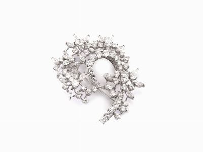 Spilla in Oro Bianco e Diamanti
