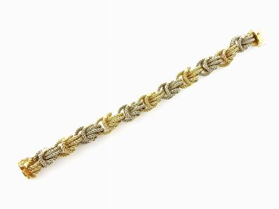 Bracciale in Due Tonalità di Oro Giallo