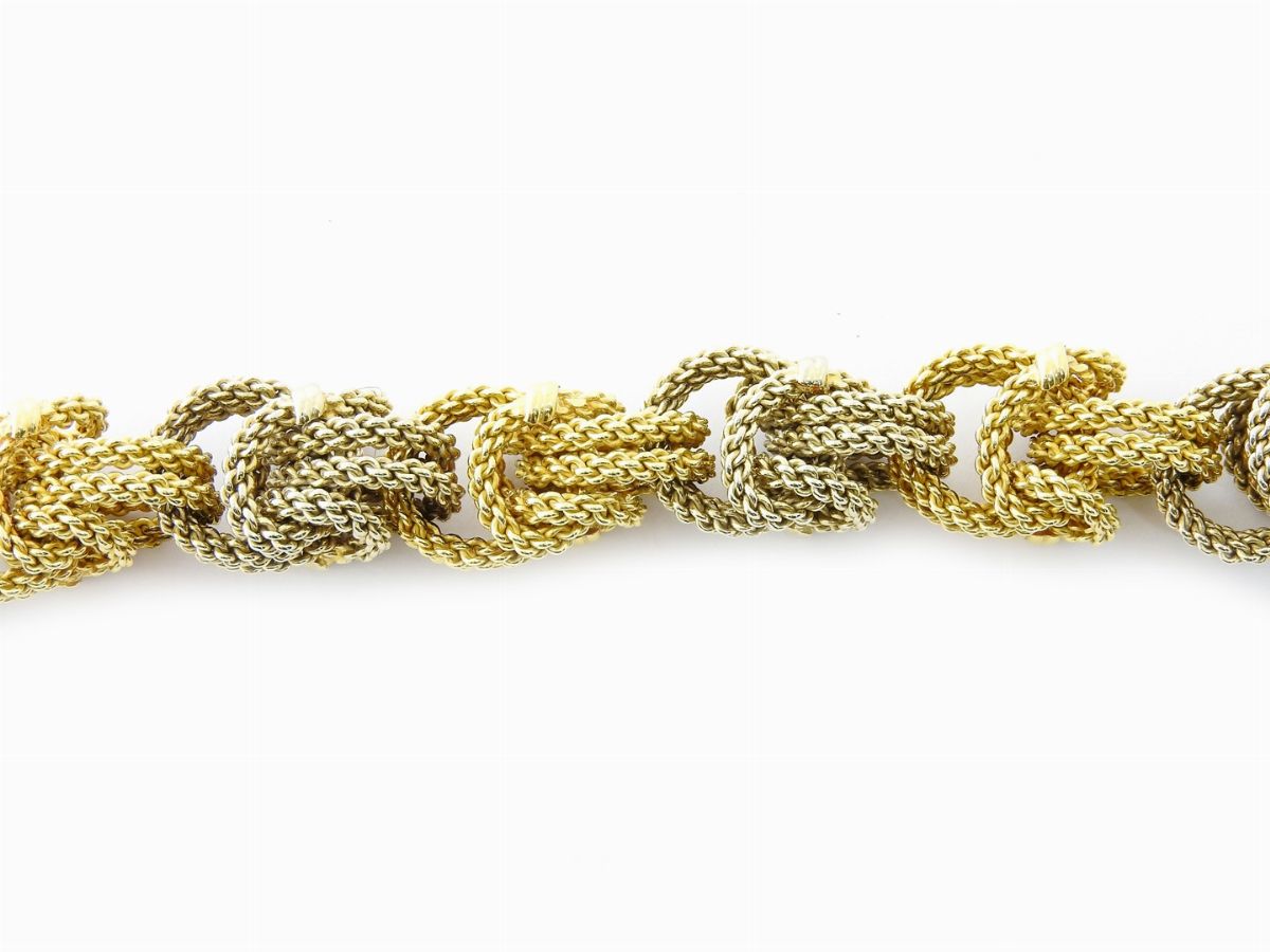 Bracciale in Due Tonalità di Oro Giallo