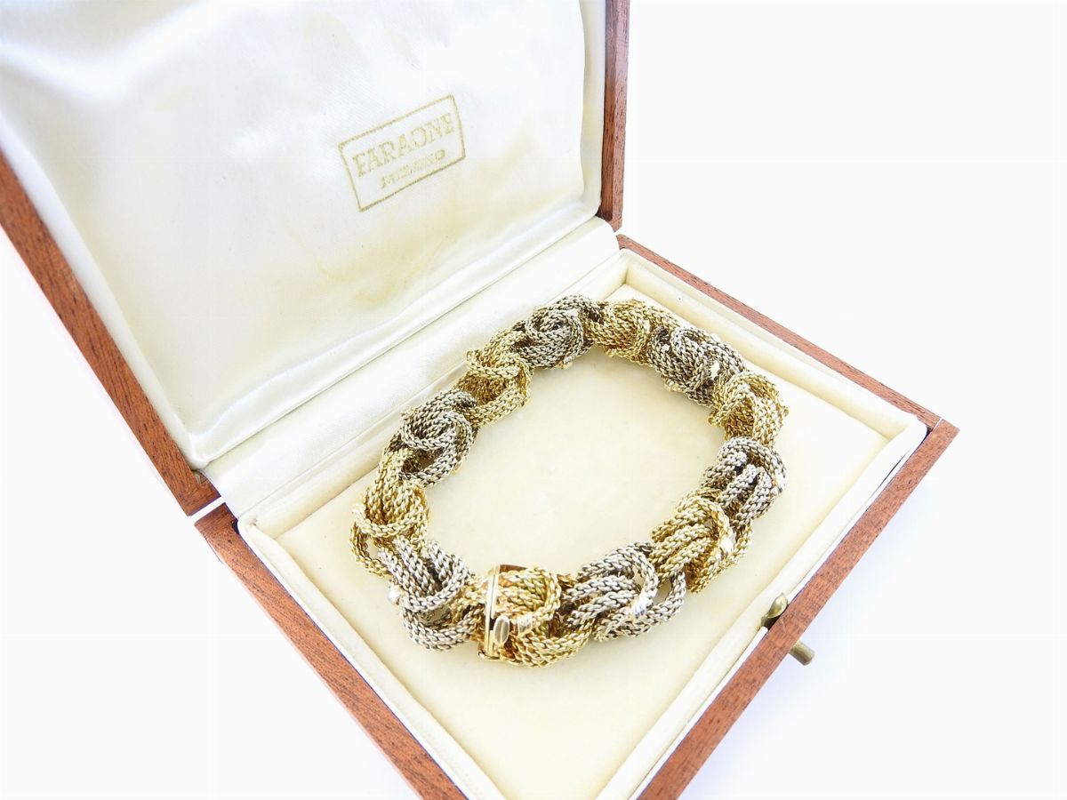 Bracciale in Due Tonalità di Oro Giallo