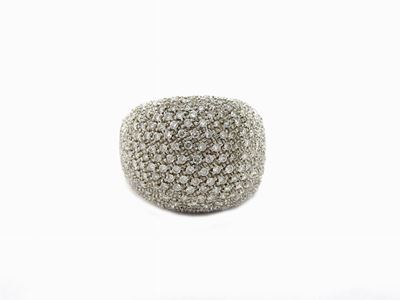 Anello a Fascia in Oro Bianco e Diamanti