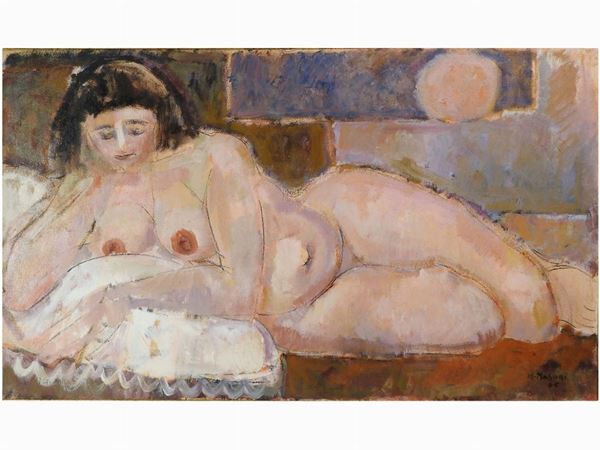 Mauro Masoni : Female Nude 1965  ((1932-2014))  - Auction The Riz Ortolani and Katyna Ranieri collection: Contemporary Art and Old Master Painting - I - I - Maison Bibelot - Casa d'Aste Firenze - Milano