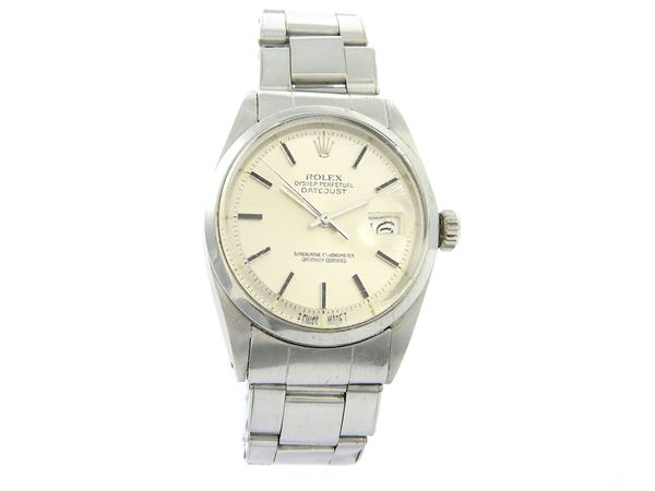 Stainless steel Rolex Oyster Datejust model gentlemen wristwatch