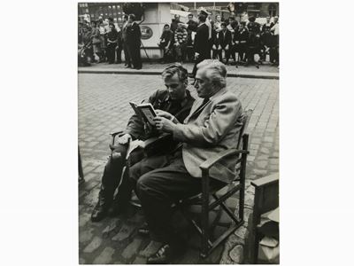 Ritratto di Vittorio De Sica e Maximilian Schell sul Set del Film "i Sequestrati di Altona" 1962