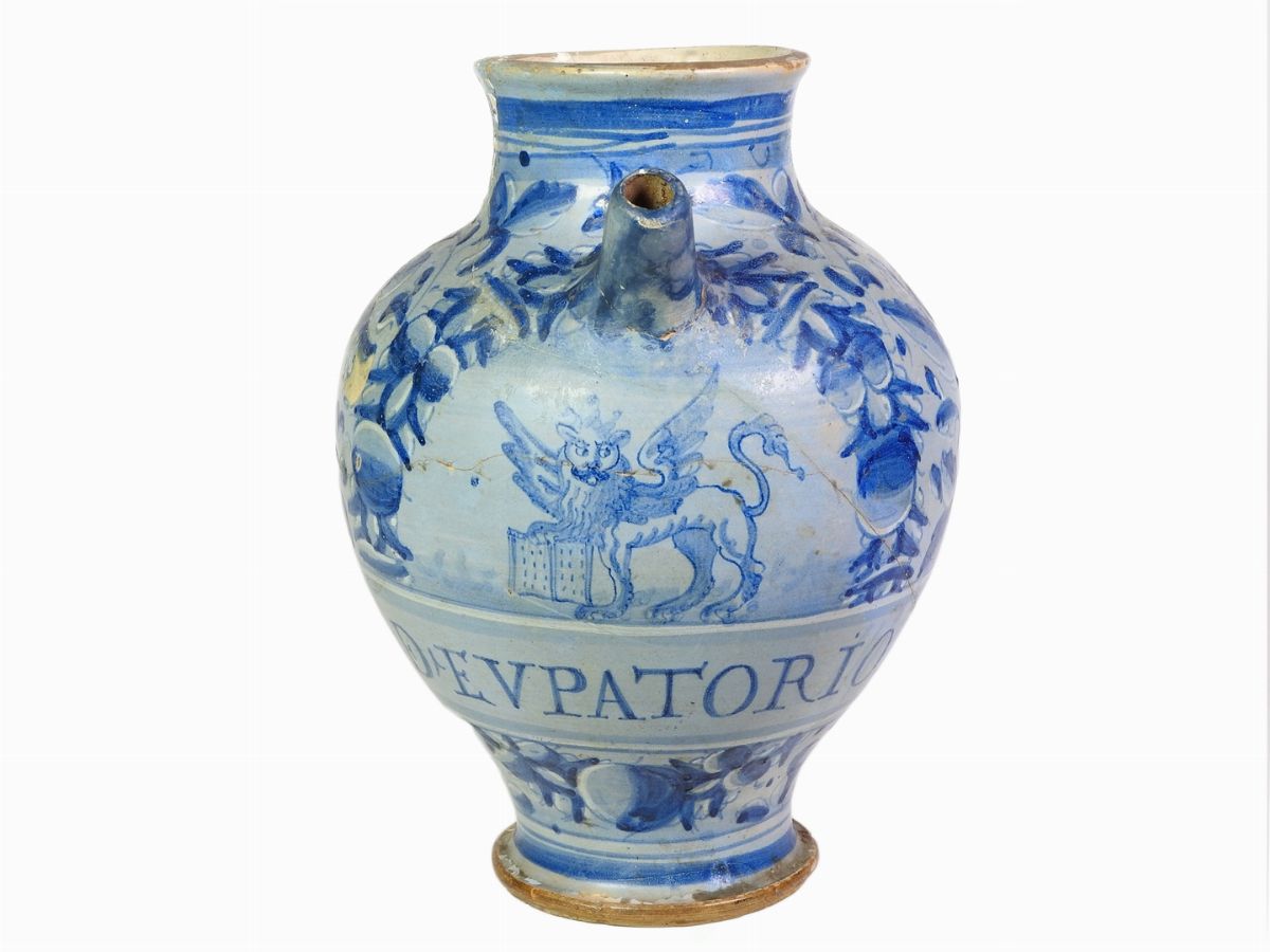 Versatoio da Farmacia in Maiolica
