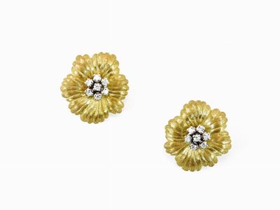 Orecchini Buccellati in Oro Giallo Satinato e Diamanti