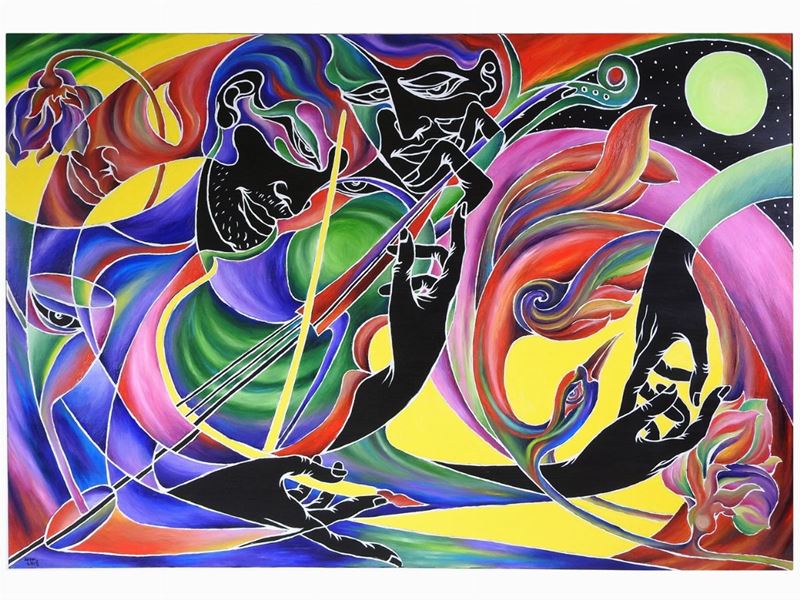 Antonio Manzi - Composizione con Figura e Violino 2015