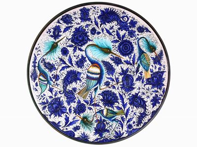 Coppia di Piatti da Parata in Terracotta Smaltata