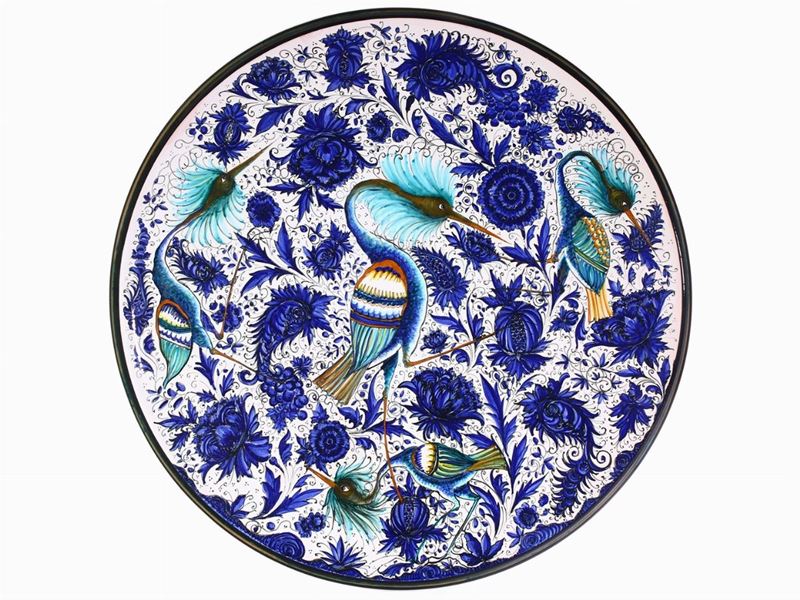 Coppia di Piatti da Parata in Terracotta Smaltata