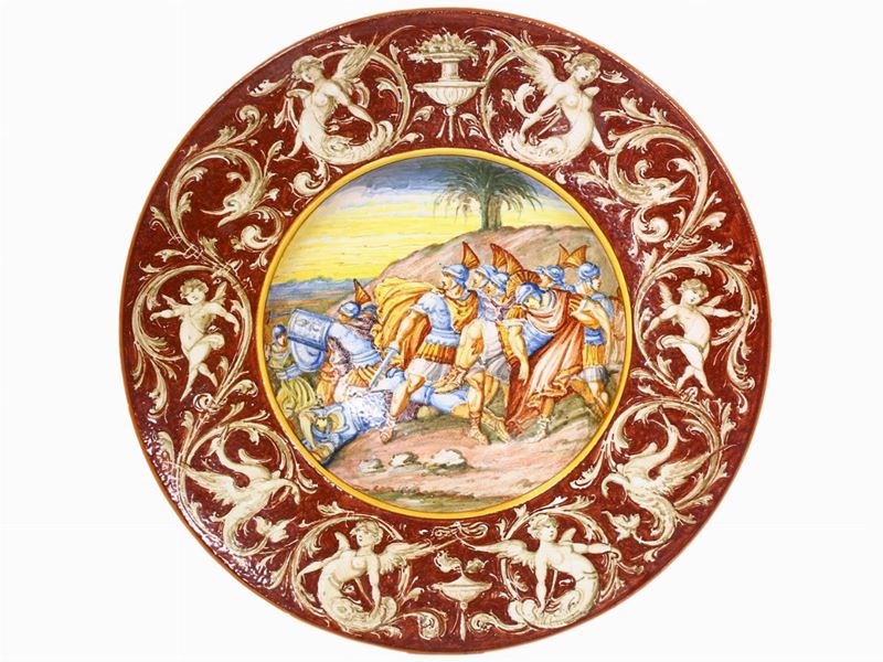 Grande Piatto da Parata in Terracotta Smaltata