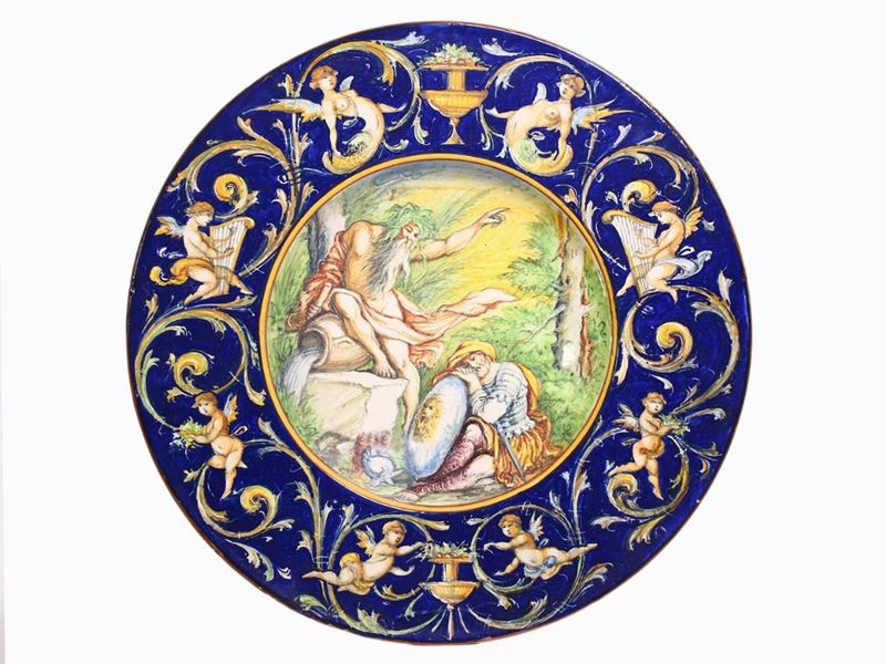 Grande Piatto da Parata in Terracotta Smaltata