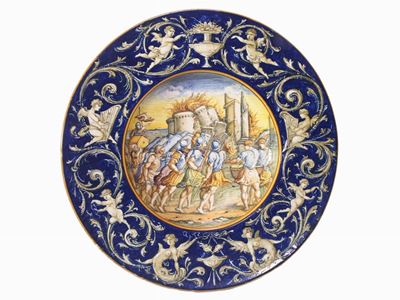 Grande Piatto da Parata in Terracotta Smaltata