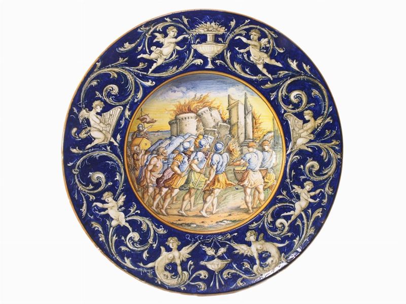 Grande Piatto da Parata in Terracotta Smaltata