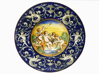 Piatto da Parata in Terracotta Smaltata