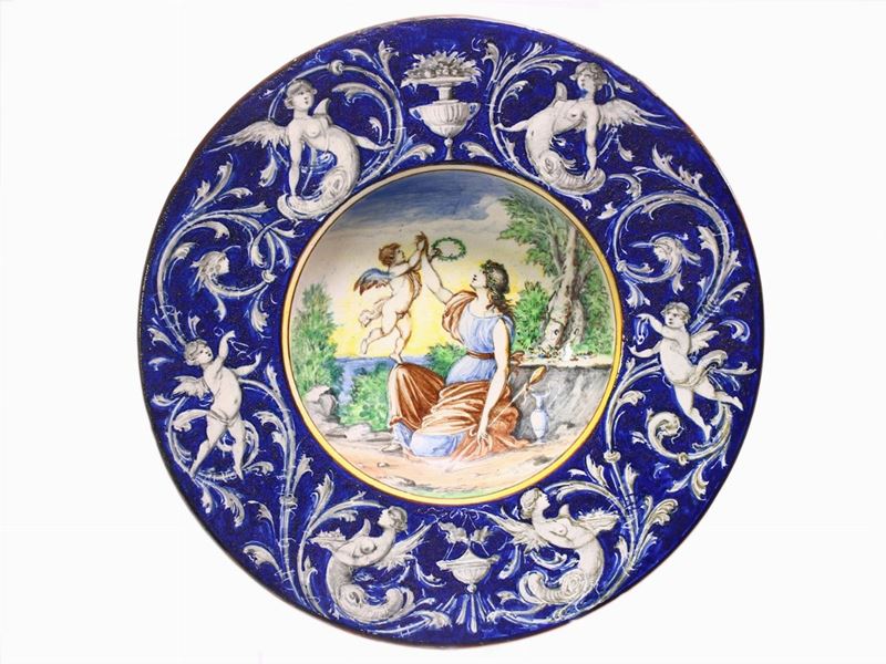 Piatto da Parata in Terracotta Smaltata