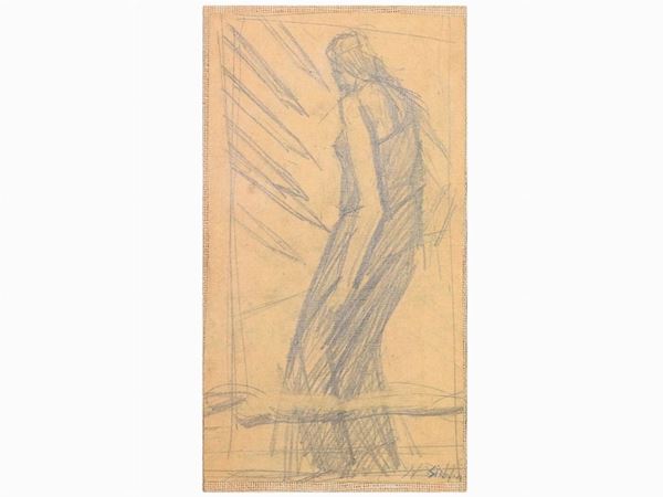 Mario Sironi : Figure  ((1885-1961))  - Auction The Riz Ortolani and Katyna Ranieri collection: Contemporary Art and Old Master Painting - I - I - Maison Bibelot - Casa d'Aste Firenze - Milano