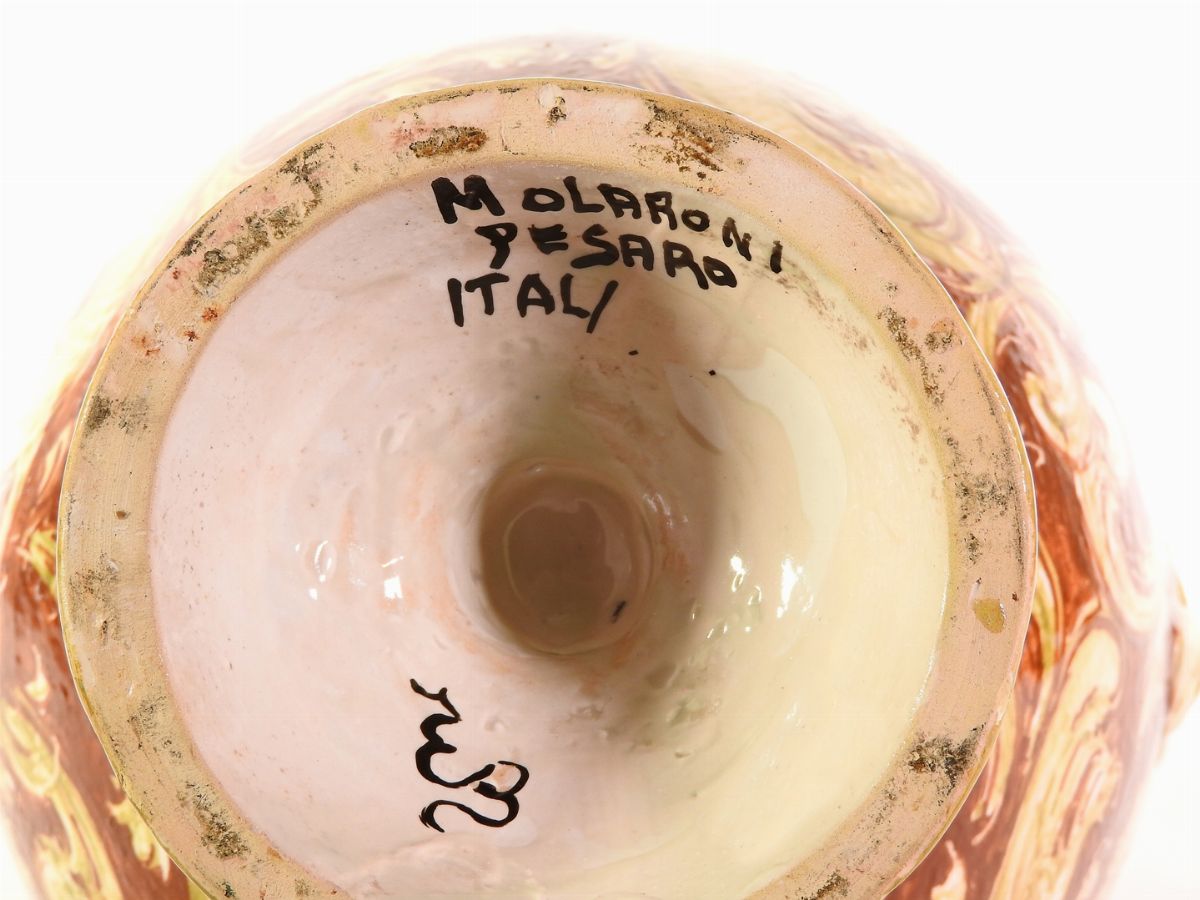 Vaso Biansato in Terracotta Smaltata