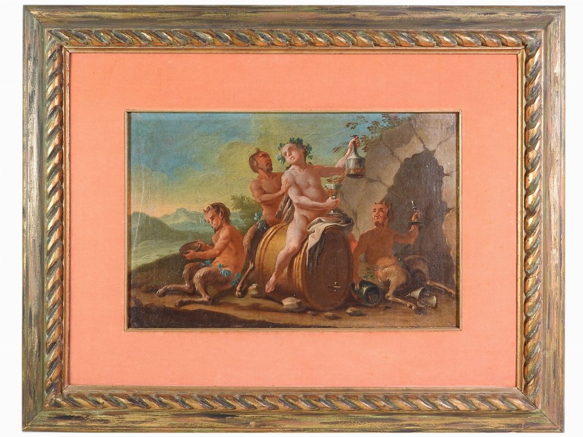 Scuola Emiliana del XVIII Secolo - Satiri e Sileno e Bacco Ebbro