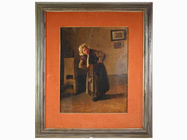 interior View with Female figure  (late 19th/beginning of 20th Century)  - Auction The Riz Ortolani and Katyna Ranieri collection: Contemporary Art and Old Master Painting - I - I - Maison Bibelot - Casa d'Aste Firenze - Milano