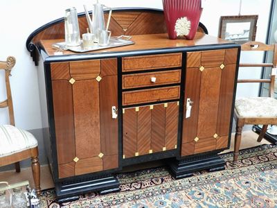 Credenza Impiallacciata in Mogano e Radica