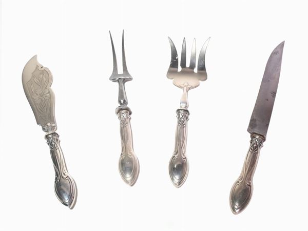 A Set of Four Serving Cutlery  - Auction The Riz Ortolani and Katyna Ranieri collection / Forniture and Art objects  - II - II - Maison Bibelot - Casa d'Aste Firenze - Milano