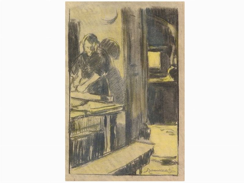 Ludovico Tommasi - Veduta D'interno con Figura