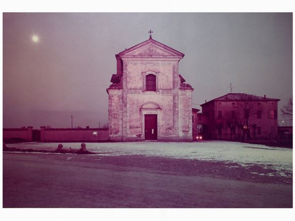 Luigi Ghirri - Cittanova di Modena Chiesa sulla via Emilia, 1985