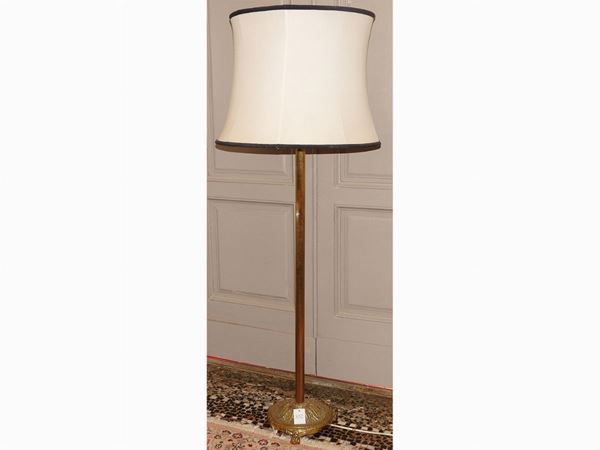 A Gilded Bronze Floor Lamp