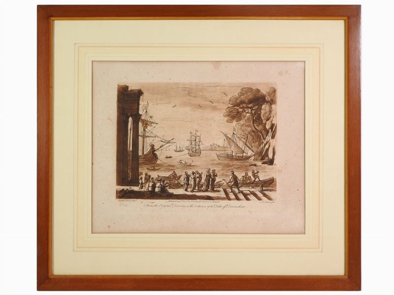 Richard Earlom - Scorci di Porto con Barche e Personaggi