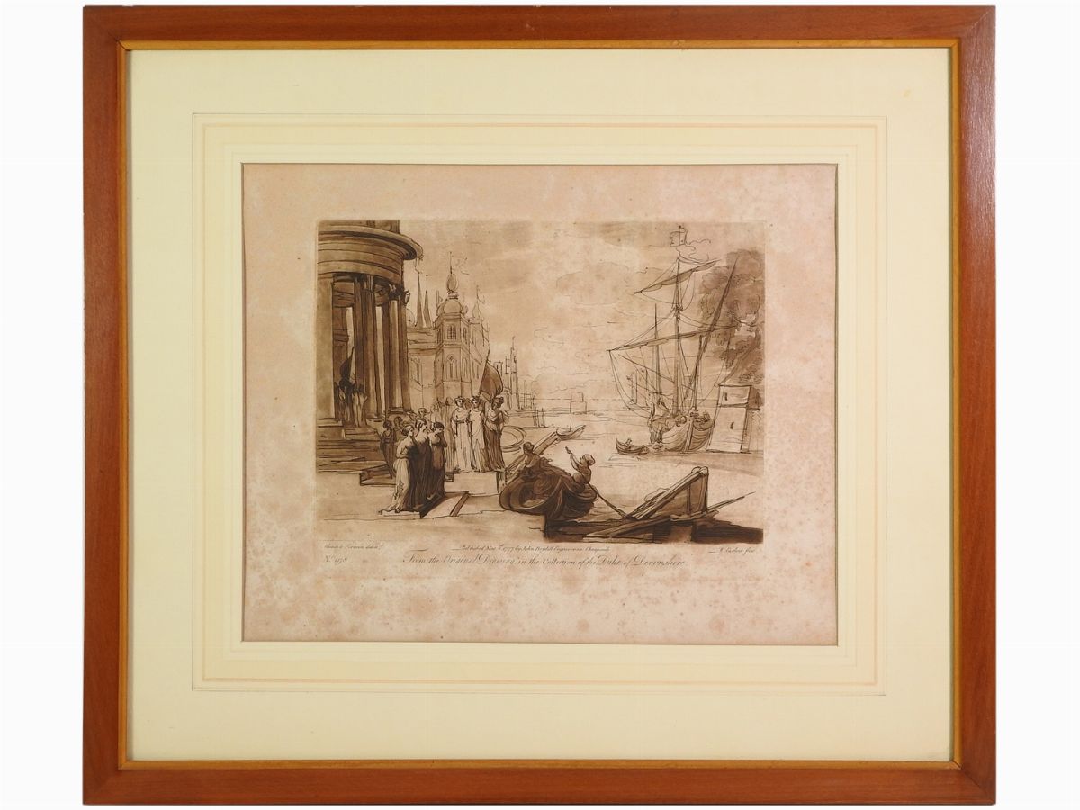 Richard Earlom - Scorci di Porto con Barche e Personaggi