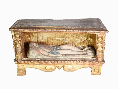 Teca in Legno Intagliato e Dorato