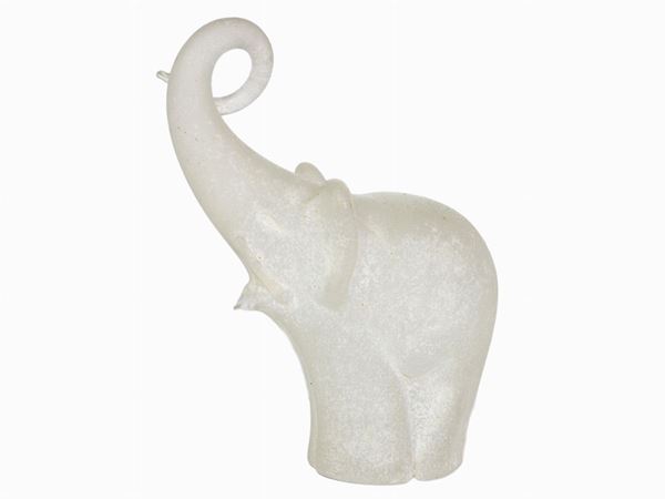 Elio Raffaeli : A Glass Elephant  (for Salviati Murano, 1950-60s)  - Auction The Riz Ortolani and Katyna Ranieri collection / Forniture and Art objects  - II - II - Maison Bibelot - Casa d'Aste Firenze - Milano