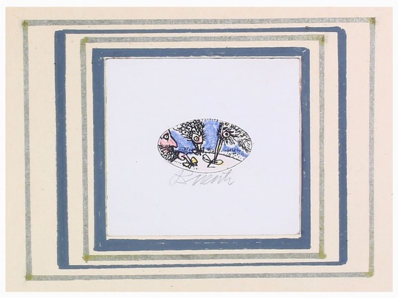 Antonio Possenti - Paesaggio Marino con Figura e Composizione con Volatili