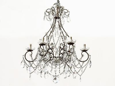 Lampadario in Metallo Dorato