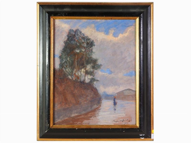Raffaello Gambogi - Paesaggio con Figura
