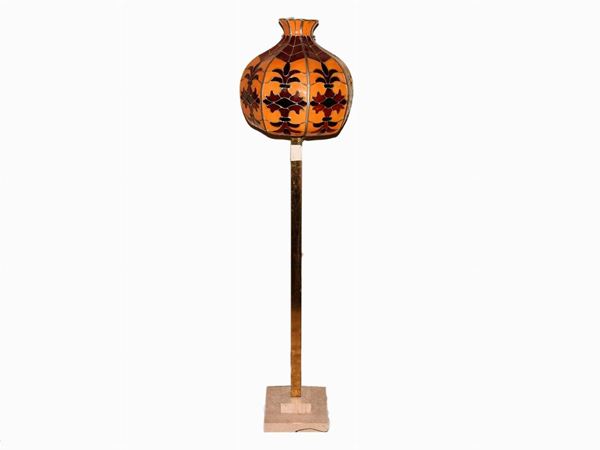 A Gilded Metal Floor Lamp