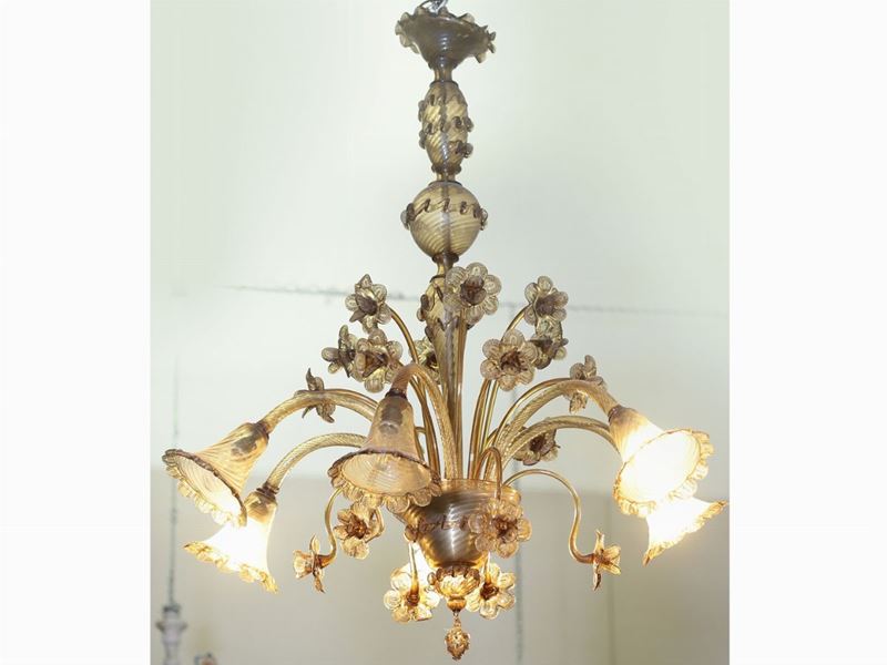 Lampadario in Vetro Soffiato