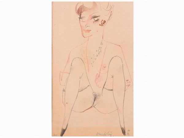 Alberto Manfredi : Female Nude 1984  ((1930-2001))  - Auction The Riz Ortolani and Katyna Ranieri collection: Contemporary Art and Old Master Painting - I - I - Maison Bibelot - Casa d'Aste Firenze - Milano