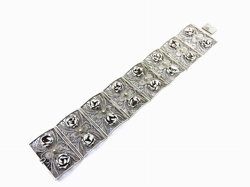 Bracciale a Otto Piastre in Argento
