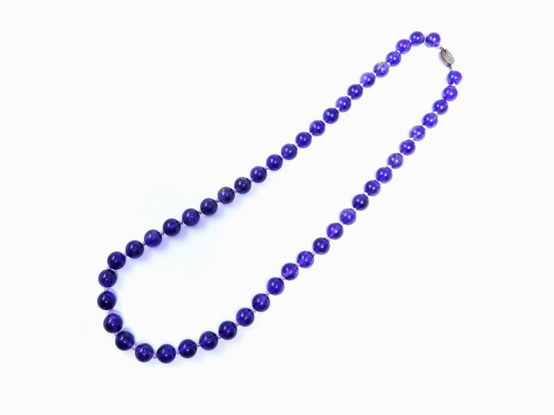 Collana in Quarzo Ametista con Fermezza in Argento