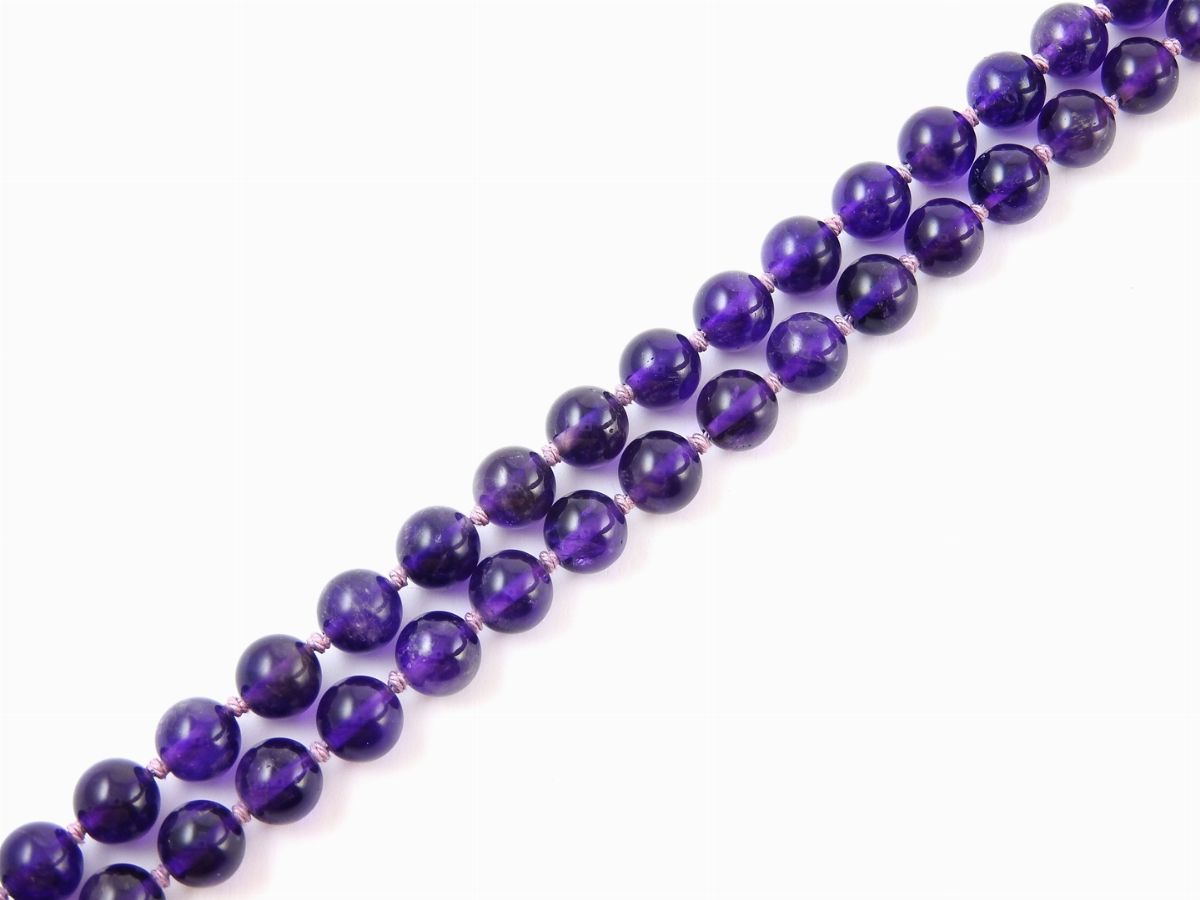 Collana in Quarzo Ametista con Fermezza in Argento