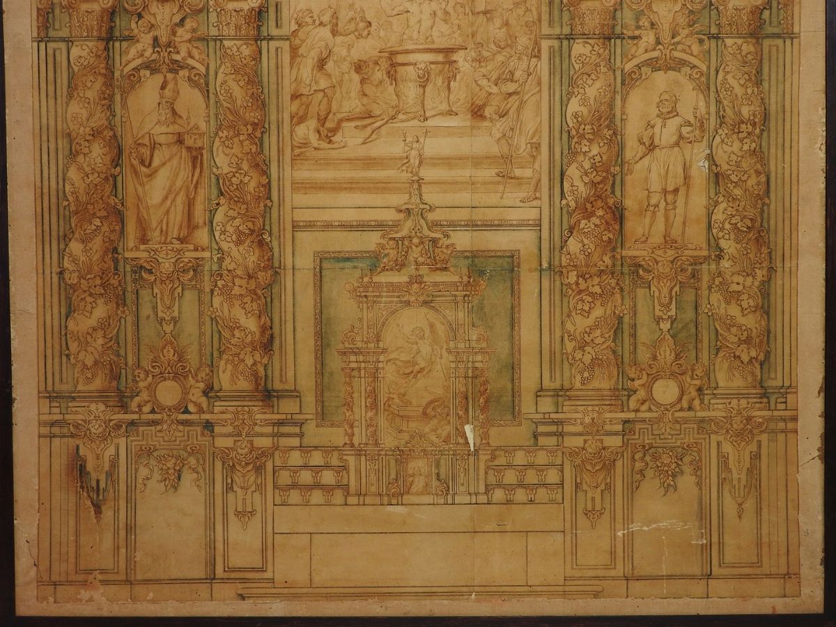 Artista Genovese, Secolo XVII - Studio Architettonico per un Altare