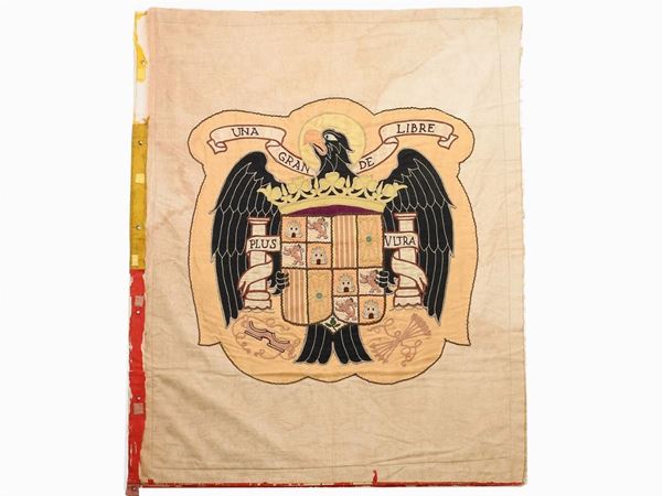 Central Section of a Spanish Civil War Flag  (1936/39)  - Auction Furniture and Oldmaster painting / Modern and Contemporary Art - I - Maison Bibelot - Casa d'Aste Firenze - Milano