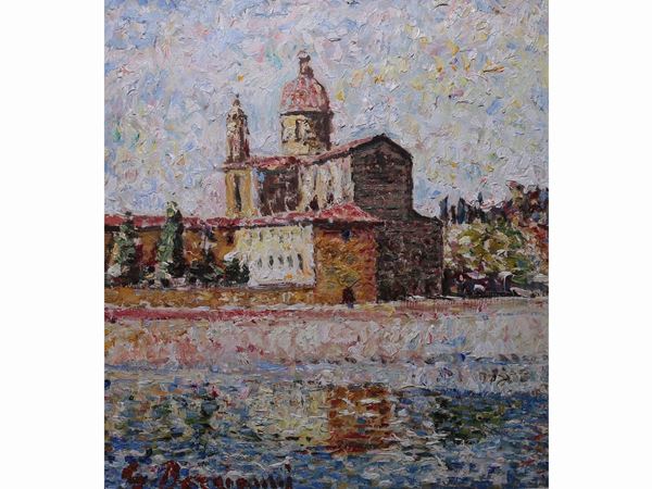 Guido Borgianni : View of Florence  ((1915-2011))  - Auction Furniture and Oldmaster painting / Modern and Contemporary Art - I - Maison Bibelot - Casa d'Aste Firenze - Milano