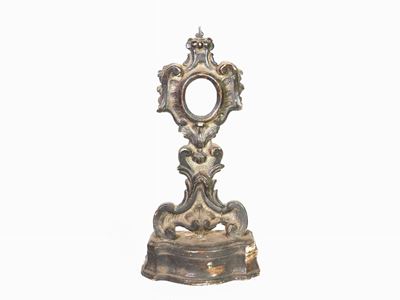 Reliquiario in Legno Laccato e Argentato