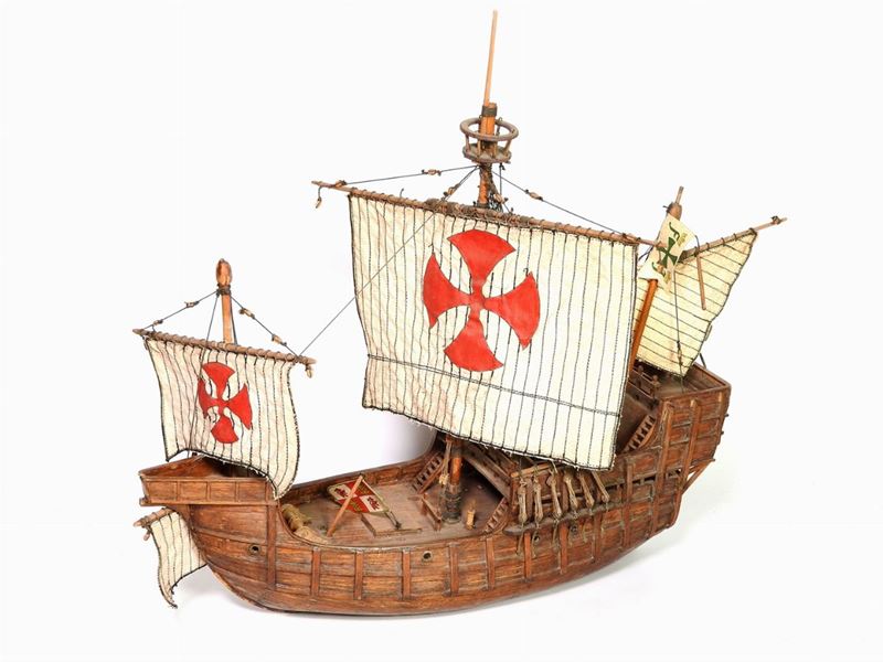 Modellino di Galeone in Legno Tenero