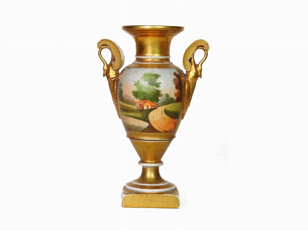 Vaso in Porcellana Policroma