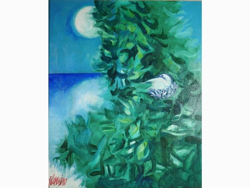 Natale Filannino - Paesaggio Marino al Chiar di Luna