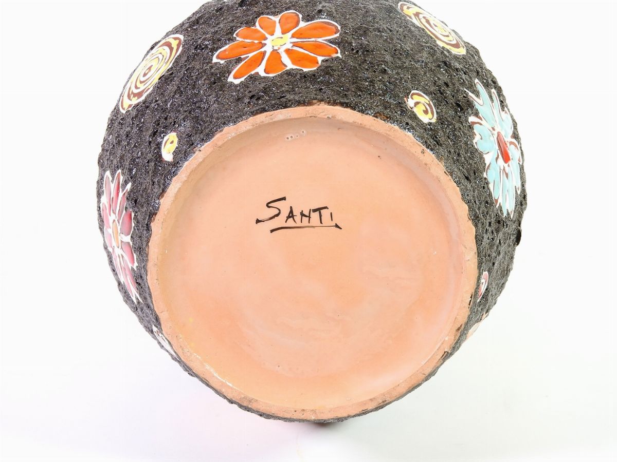 Grande Brocca in Ceramica Maiolicata, Manifattura Santi